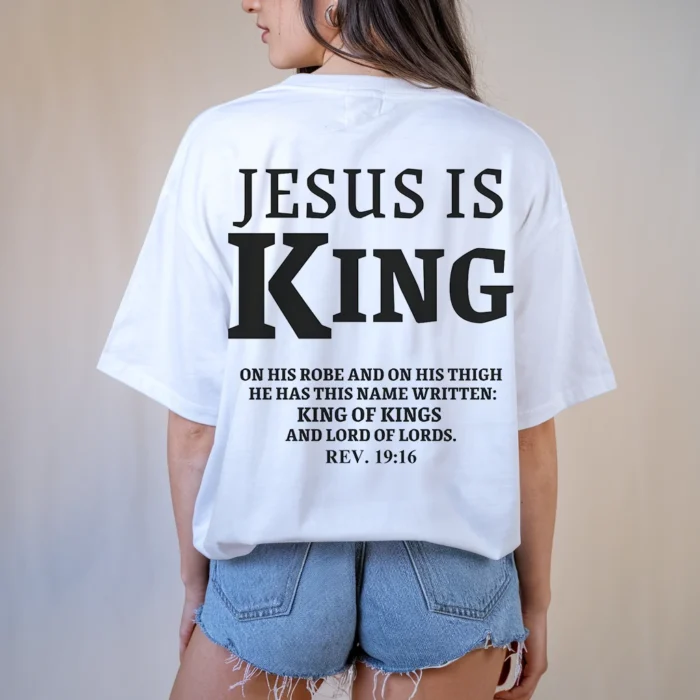 Celebrate Faith with the Jesus Is King Shirt White