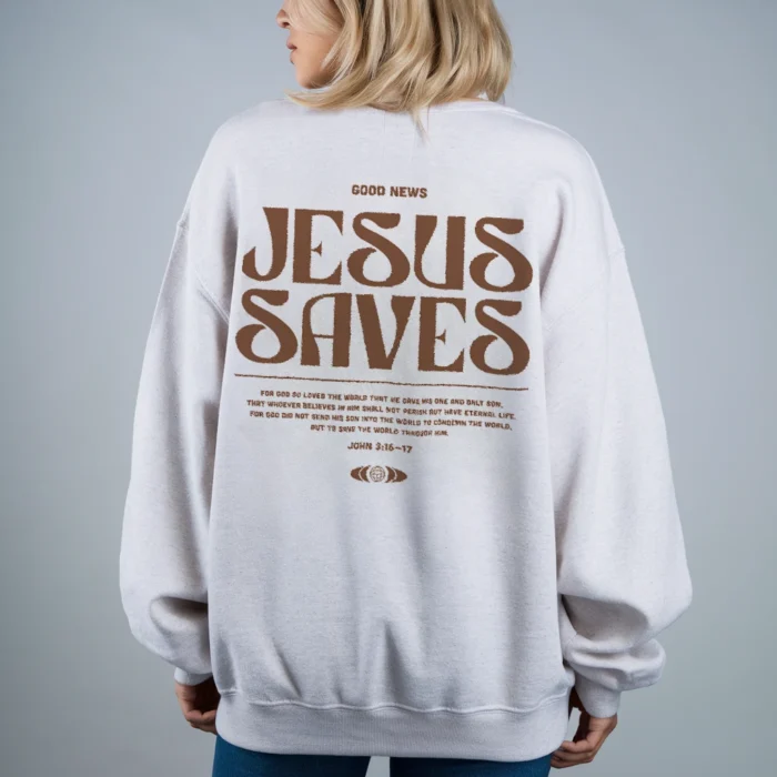 Embrace Your Belief with the Jesus Saves Sweatshirt White