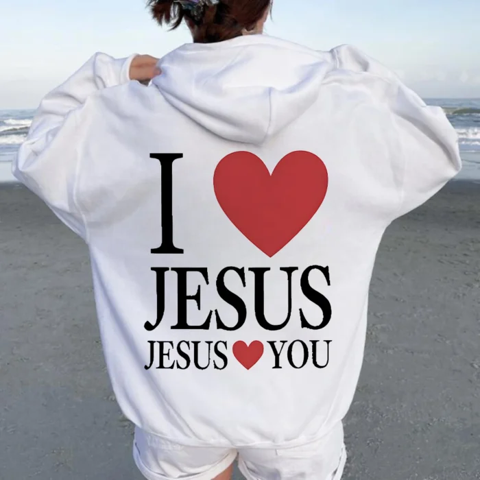 Express Your Faith with the I Love Jesus Hoodie White