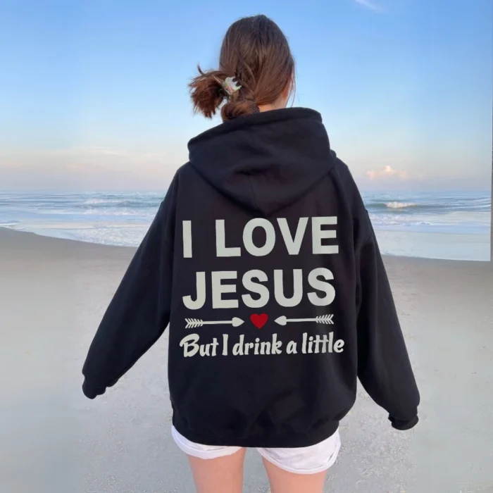 I Love Jesus Hoodie A Daily Reminder of His Love black