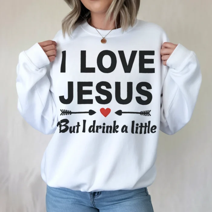 I Love Jesus Sweatshirt Faith Comfort and Style White