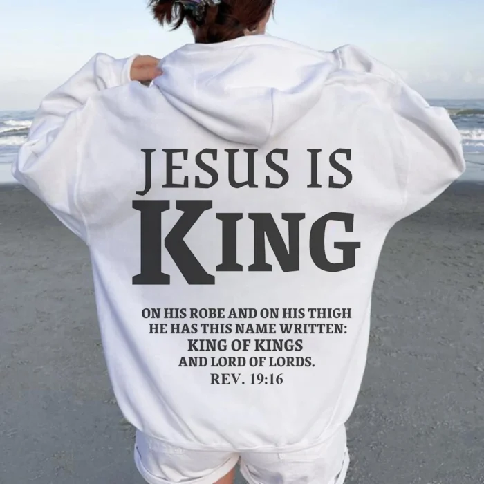 Jesus Is King Hoodie A Powerful Statement of Worship White