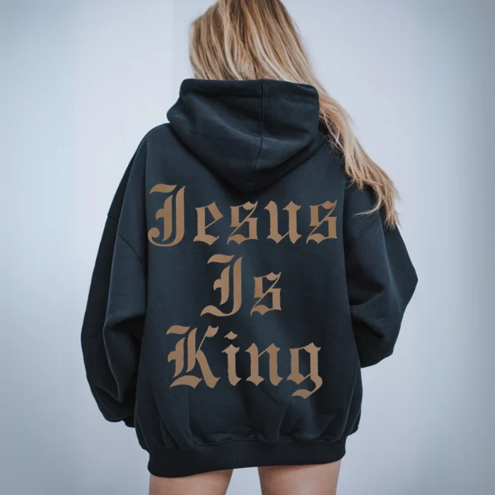 Jesus Is King Hoodie A Warm Reminder of His Reign Black