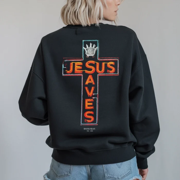 Jesus Saves Sweatshirt A Bold Statement of Faith and Hope Black