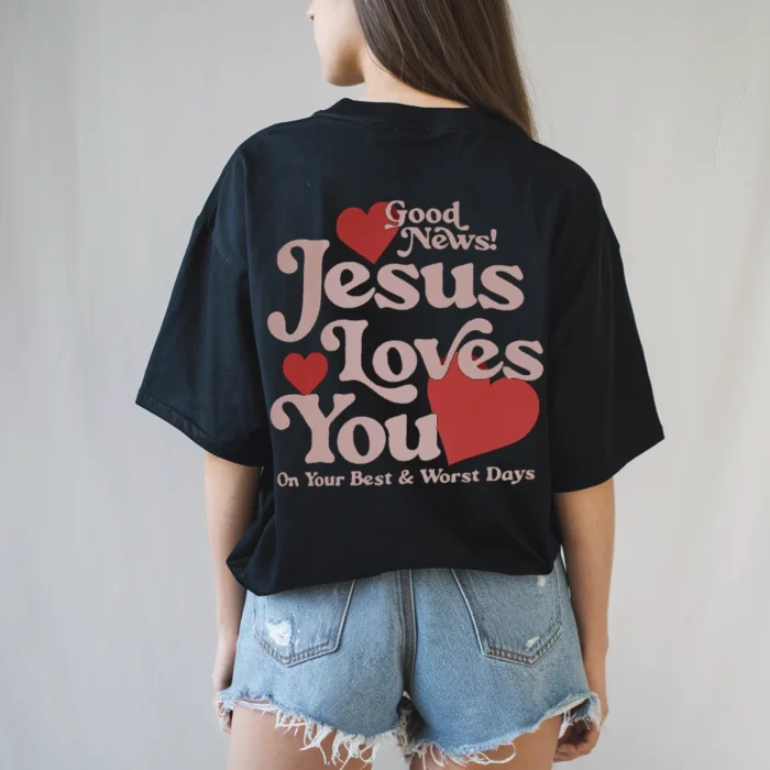 Keep Faith Close with the Jesus Loves You Shirt Black