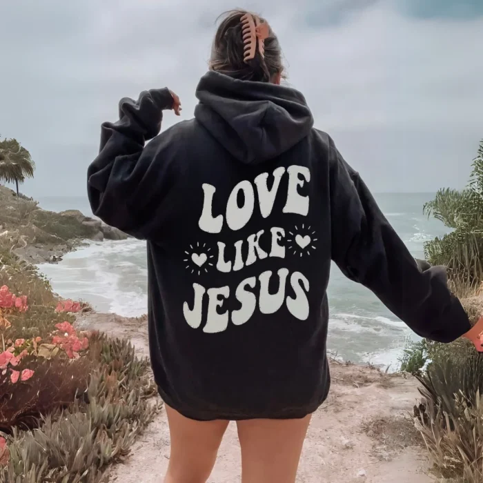 Love Like Jesus Hoodie Faith and Comfort in One Black