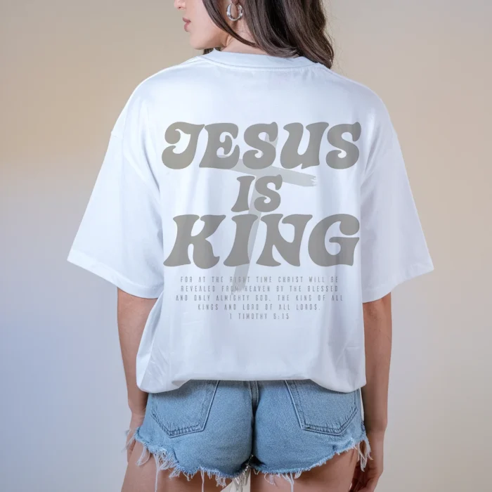 Share the Gospel with the Jesus Is King Shirt White