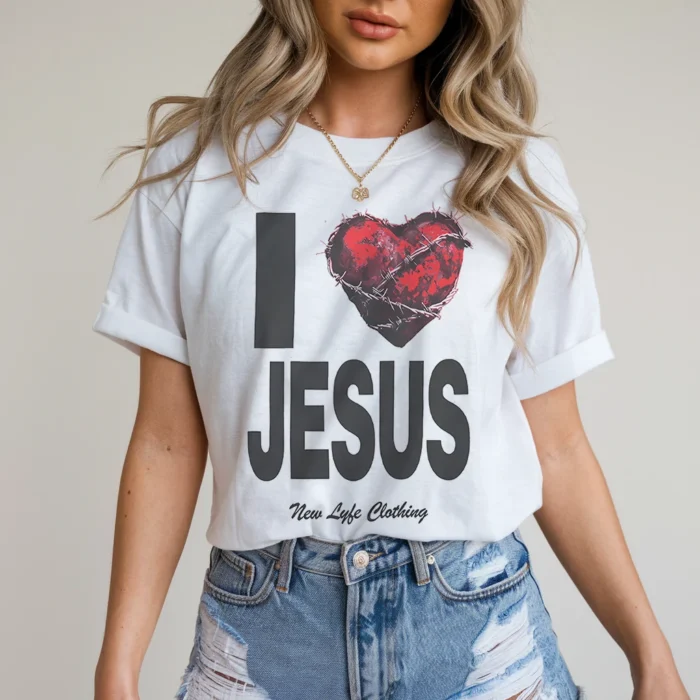 Show Your Faith with the I Love Jesus Shirt White