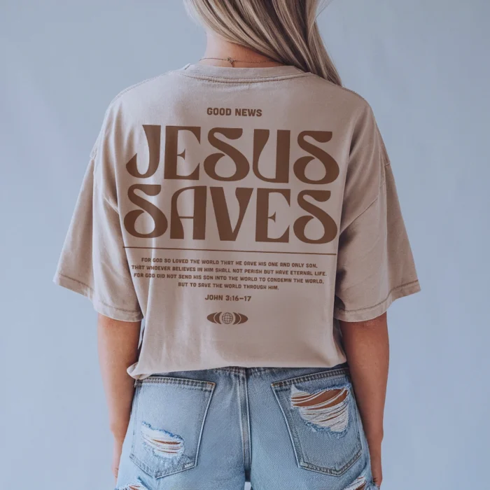 Show Your Faith with the Jesus Saves Shirt Natural