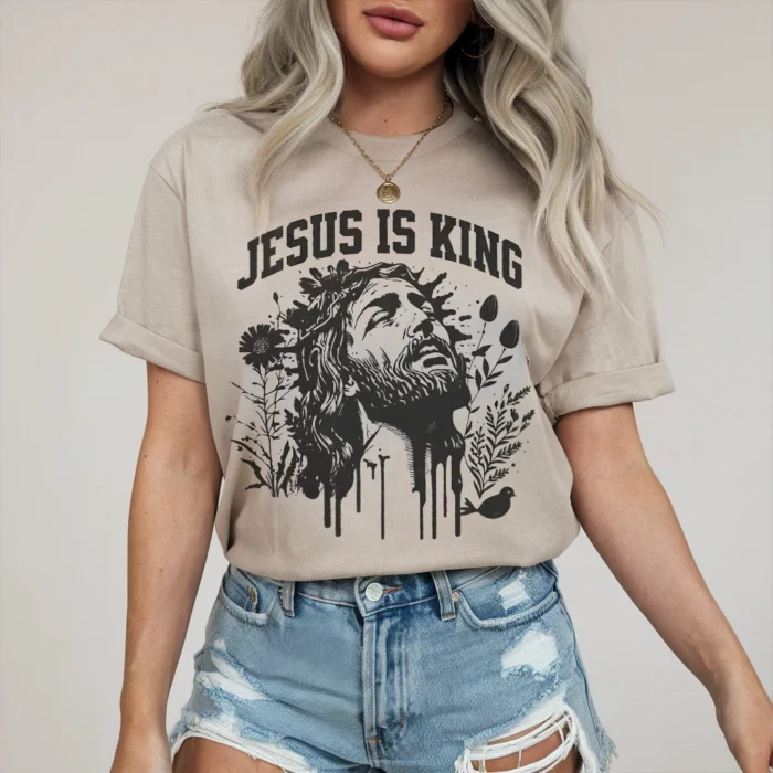 Spread His Glory with the Jesus Is King Shirt Natural