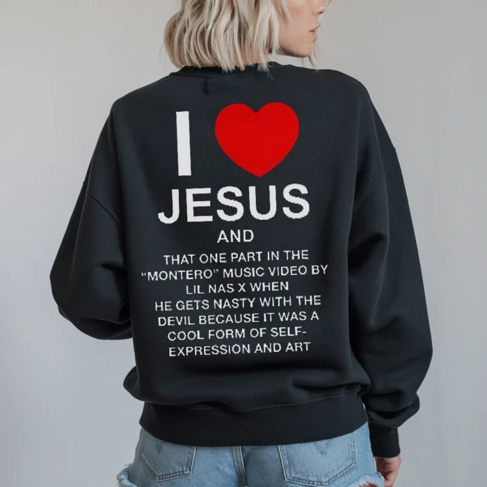 Stay Cozy in the I Love Jesus Sweatshirt Black