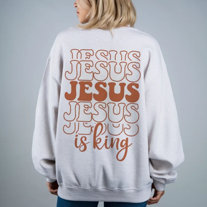 Stay Cozy in the Jesus Is King Sweatshirt White