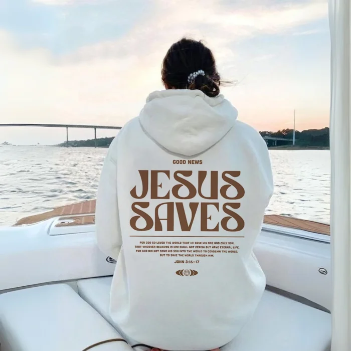 Wear Your Belief with the Jesus Saves Hoodie White