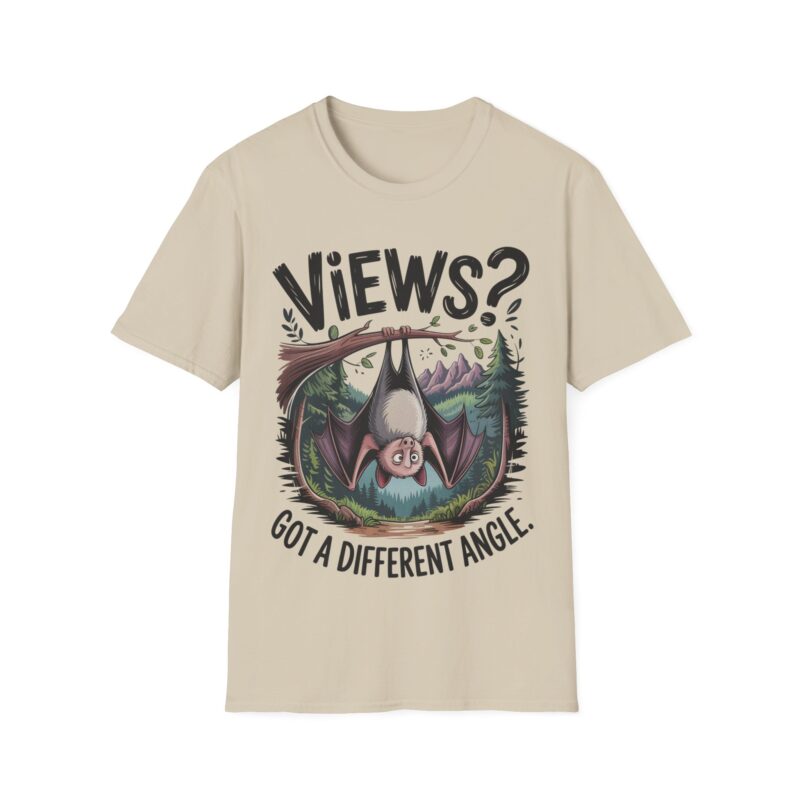Clever Upside-Down Bat T-Shirt - Humorous Perspective
