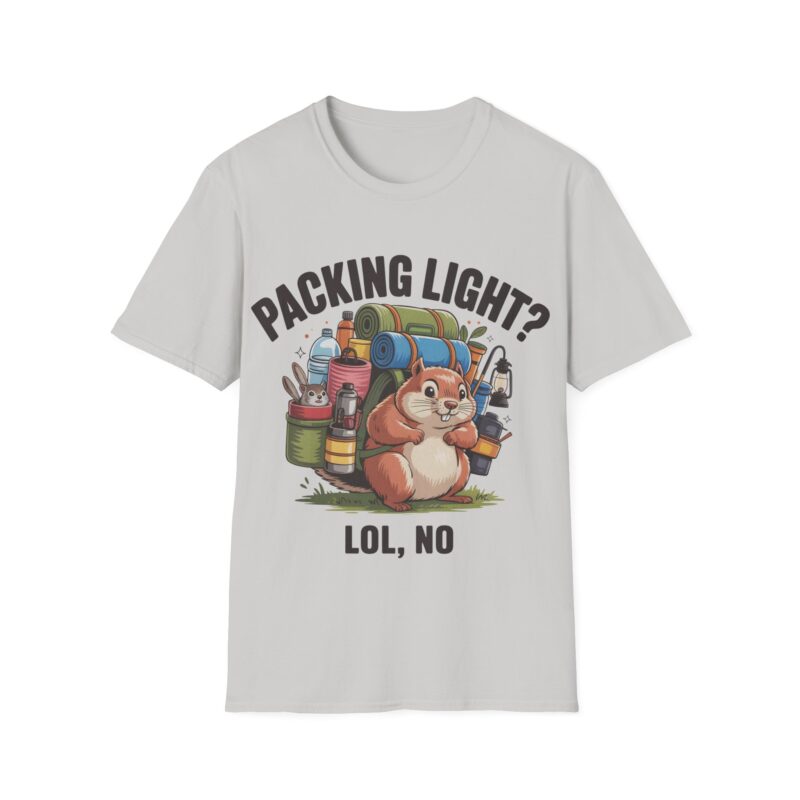 Cute Squirrel Camper T-Shirt - Packing Light & LOL