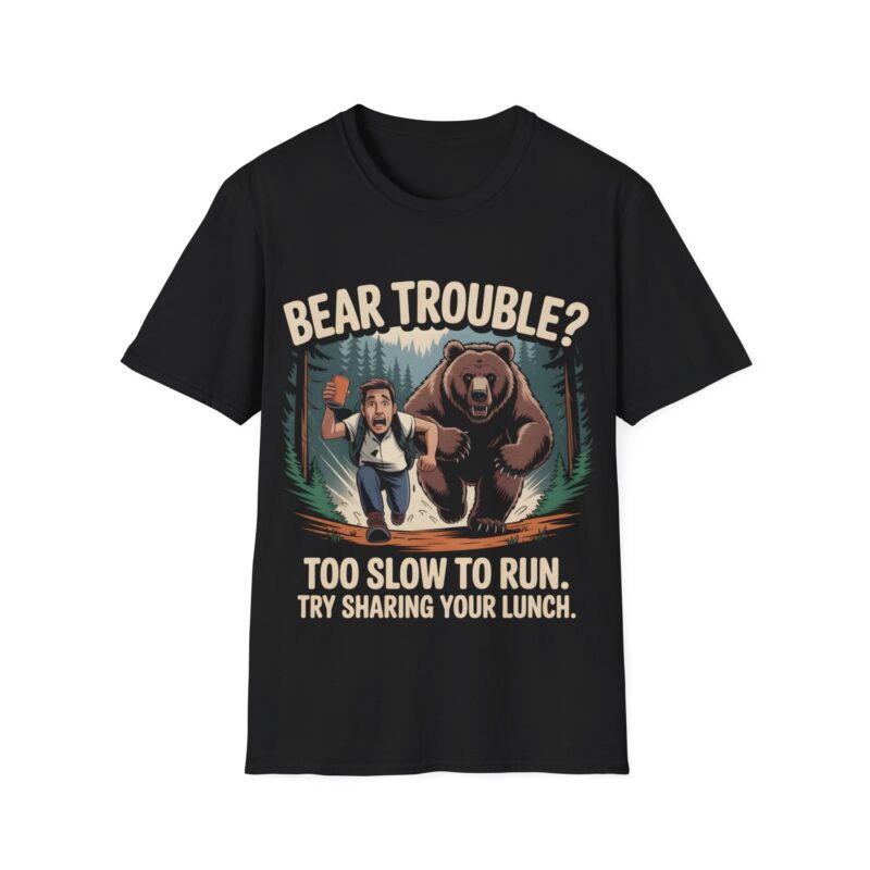 Funny Bear Trouble Unisex T-Shirt - Outdoor Adventure Humor Tee