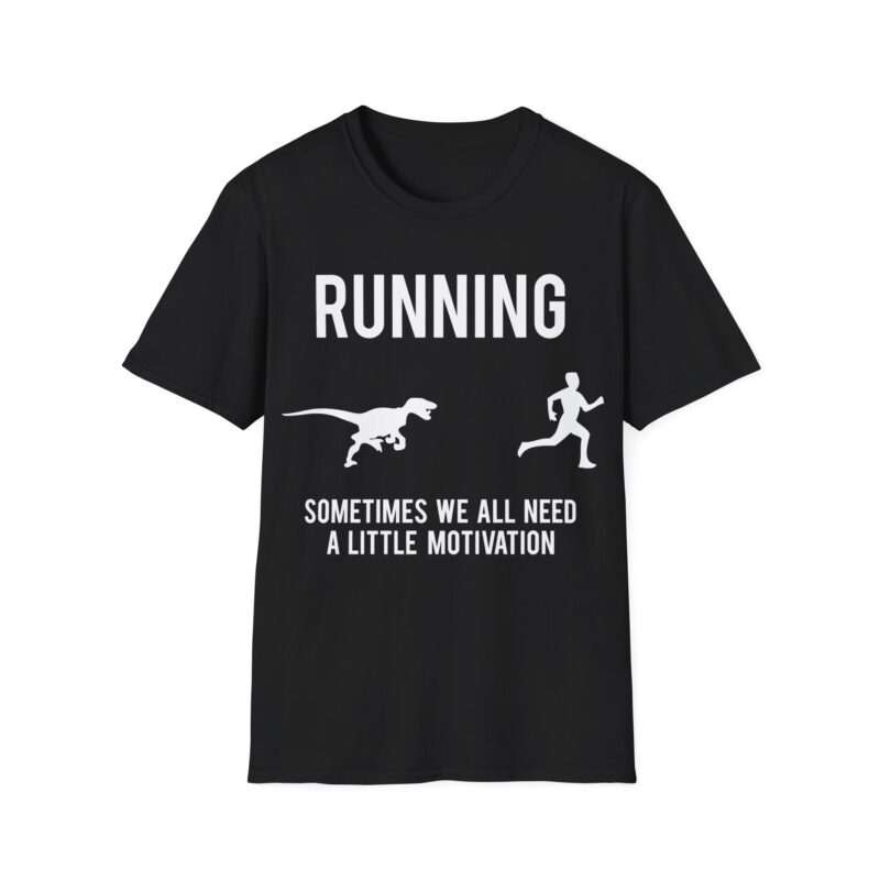 Funny Dino Running Motivation T-Shirt for Fitness Enthusiasts