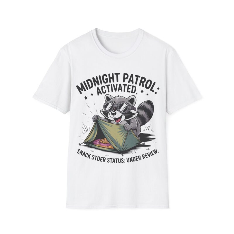 Midnight Patrol — Fun Raccoon Tee for Outdoor Lovers