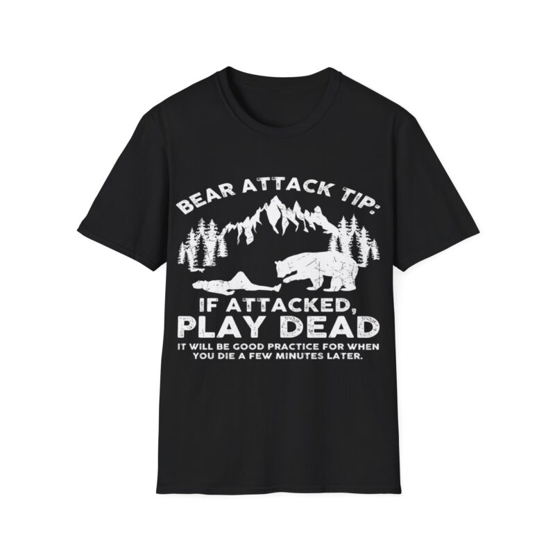 Funny Bear Attack Tip Tee - Outdoor Humor for Hikers & Campers