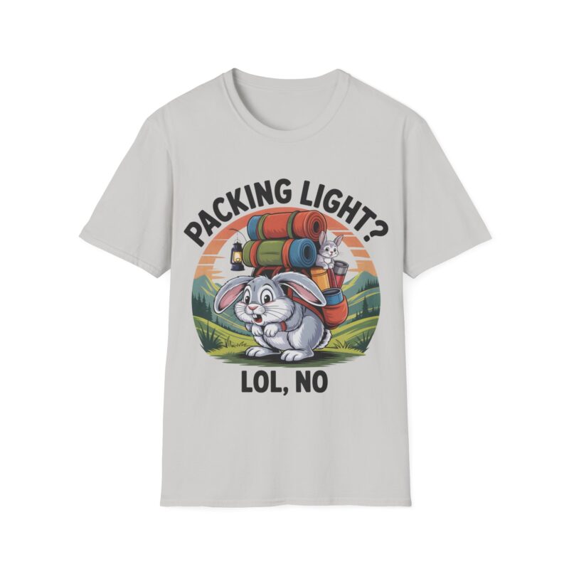 Funny Squirrel Hiker Tee - "Packing Light?" Camping