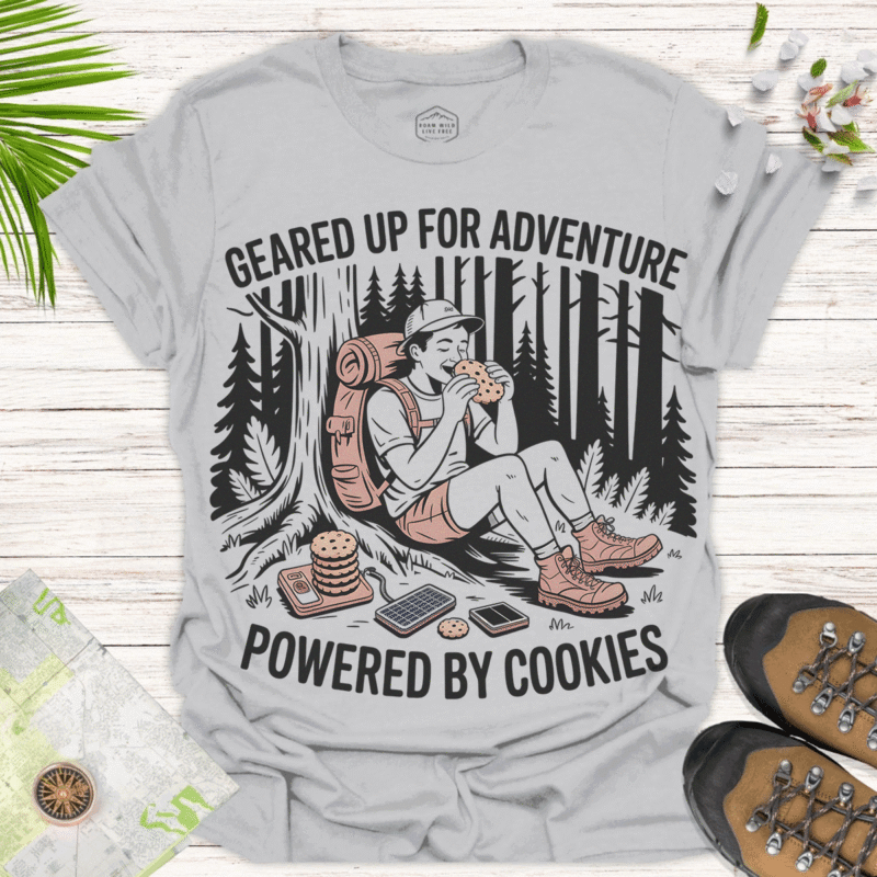 Cookie Lover Hiker Tee - Outdoor Adventure Apparel -ice grey