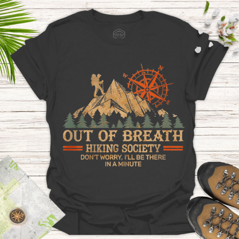 Adventure Awaits — Out of Breath Hiking Society Tee