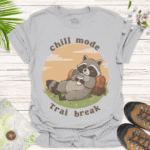 Chill Mode Raccoon Tee – Casual Unisex Relaxed Fit Shirt - ice grey