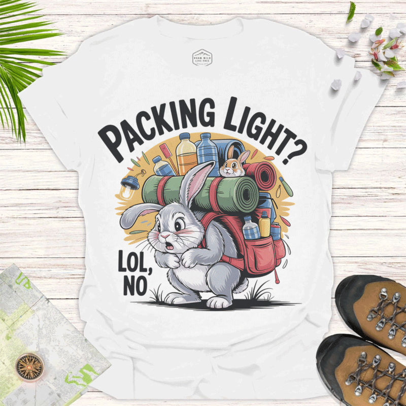 Cute Squirrel Camper T-Shirt - Packing Light & LOL