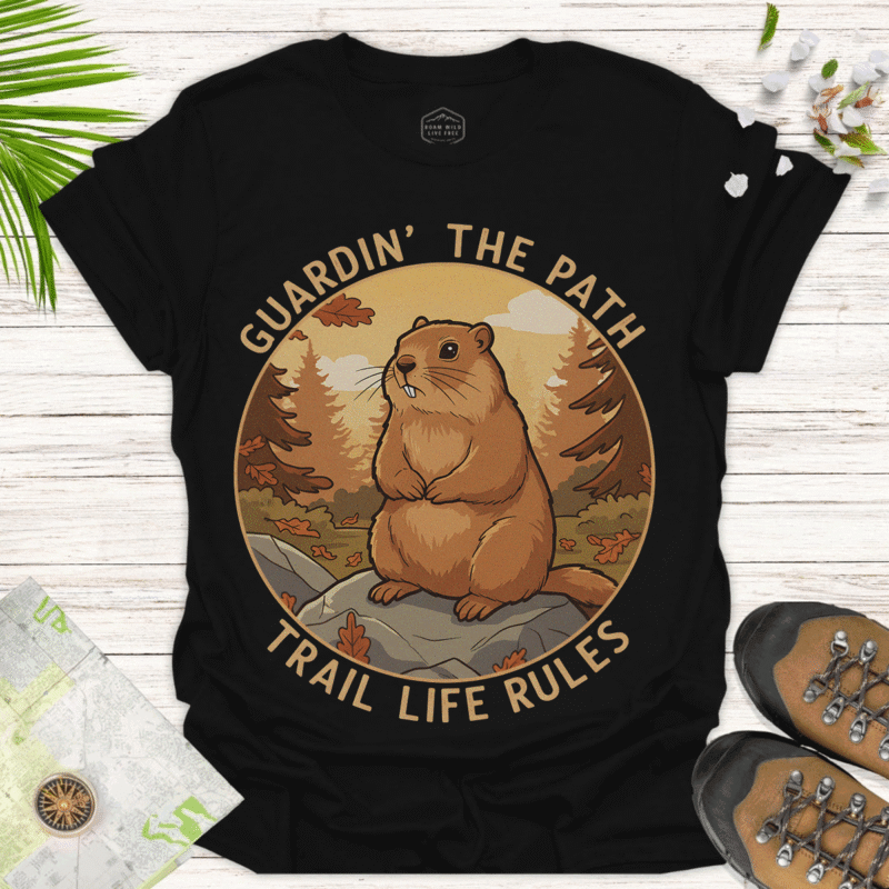 Fun Adventure Casual Wear with Nature-Themed Design - black