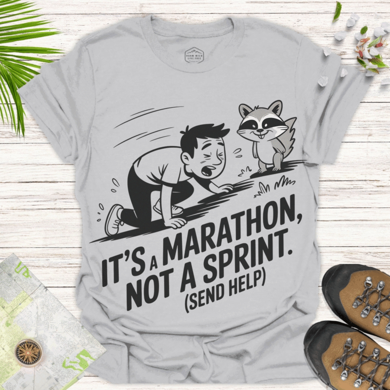 Fun Unisex T-Shirt: "It's a Marathon, Not a Sprint (Send Help)"