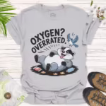 Funny Post-Snack Badger T-Shirt - Oxygen Overrated Gift - ice grey