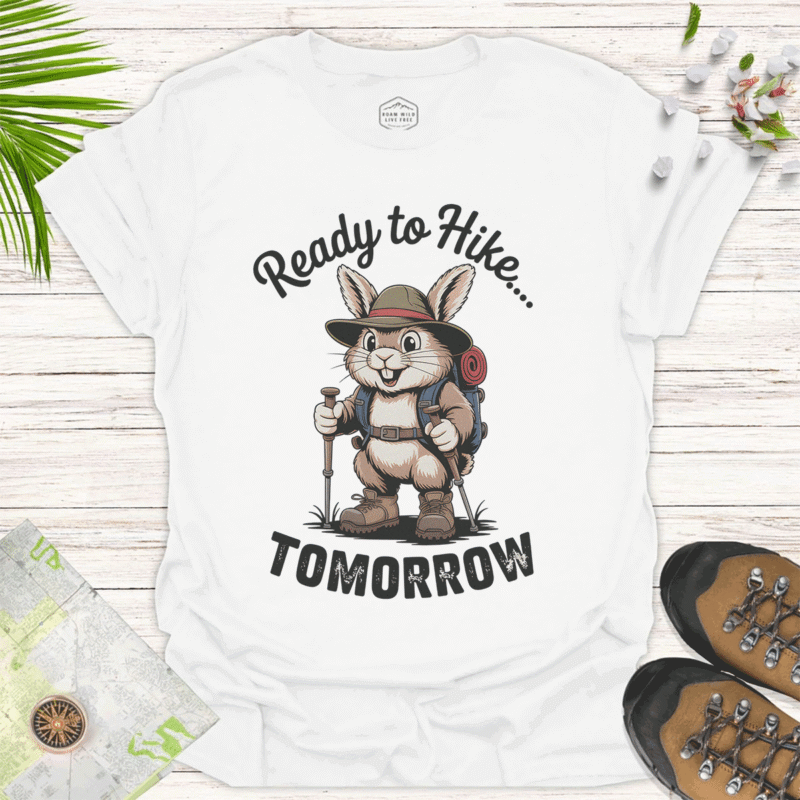 Humorous Outdoors Rabbit Tee - Procrastinator Hiker Shirt