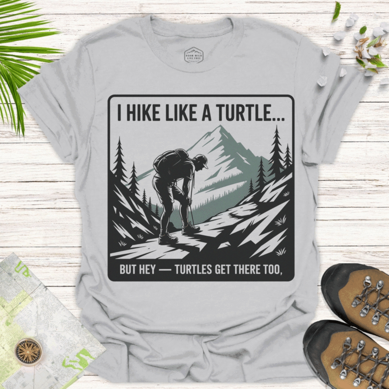 I Hike Like a Turtle" Softstyle Tee: Fun Gift for Hikers