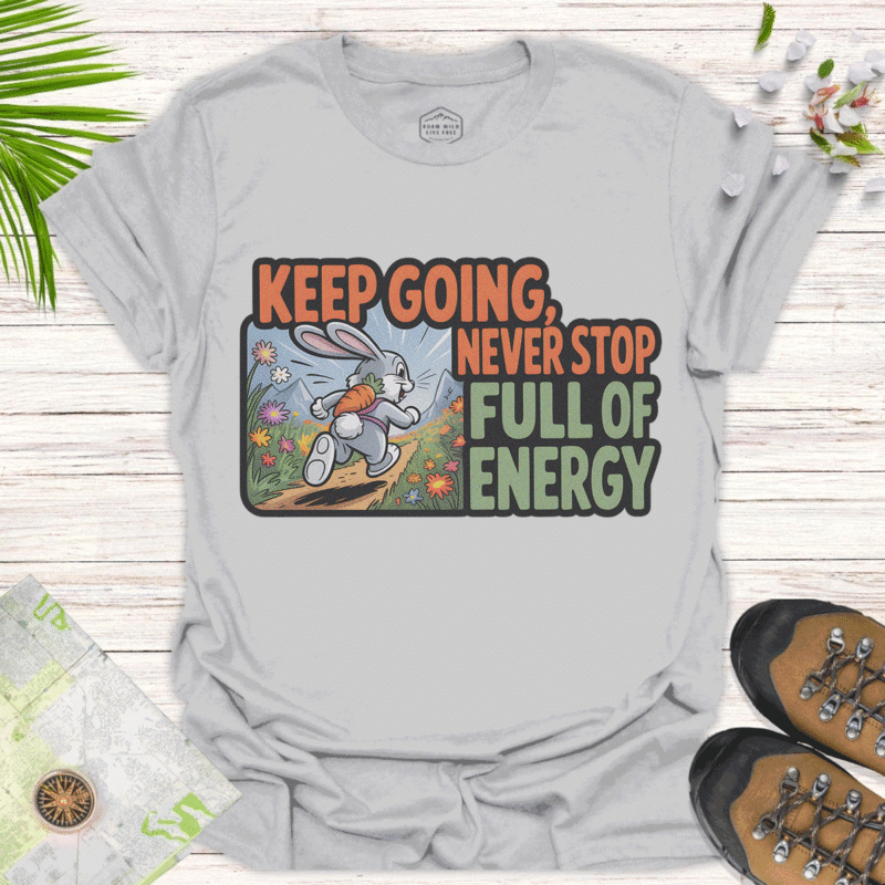Keep Going – Motivational Unisex Tee with Energetic Design - ice grey