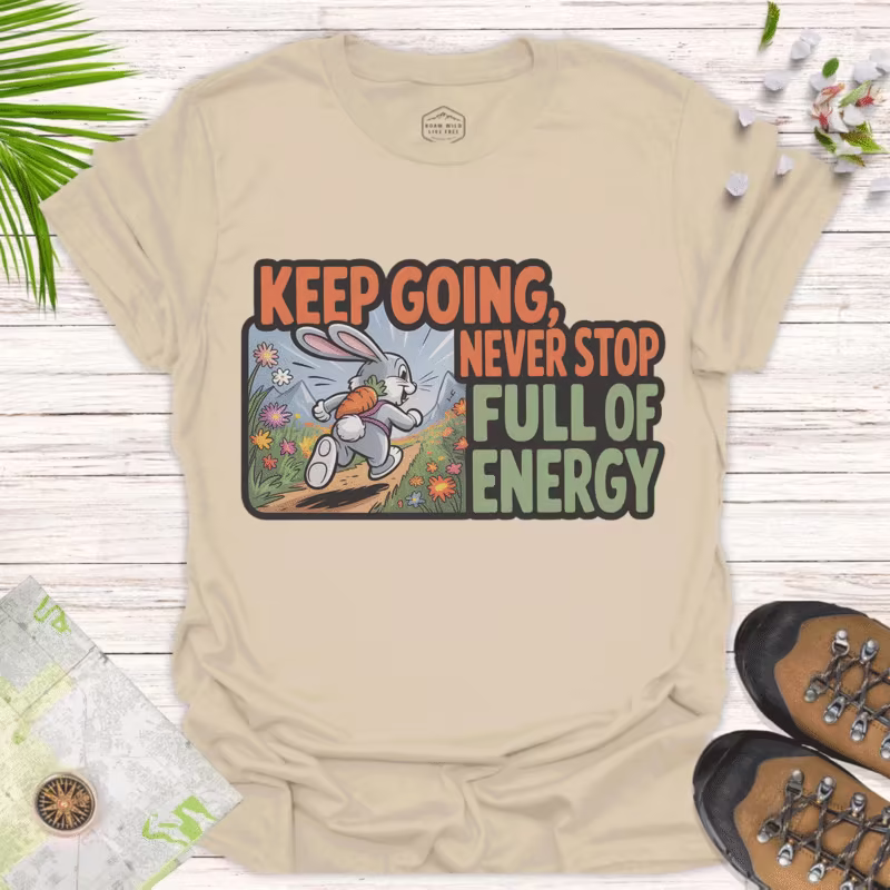Keep Going – Motivational Unisex Tee with Energetic Design - sand