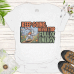Keep Going – Motivational Unisex Tee with Energetic Design - white
