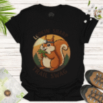 Lookin' Sharp on the Trail – Bold Squirrel Tee for Outdoor Fun - black