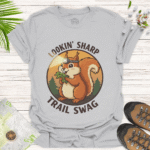 Lookin' Sharp on the Trail – Bold Squirrel Tee for Outdoor Fun - ice grey