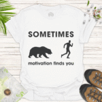 Motivational Bear Running T-Shirt – Unisex Softstyle Tee - white