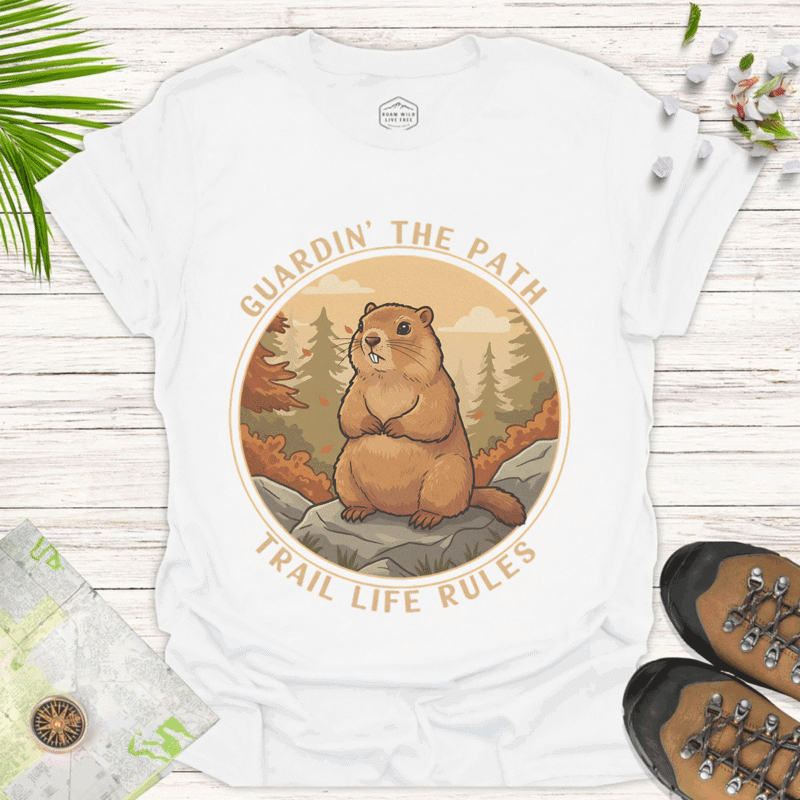 Nature-Inspired Hiking Shirt – Unisex Outdoor Adventure Wear - white