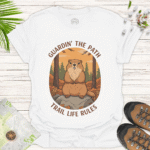 Nature-Inspired Softstyle Tee with Bear Design – Adventure Ready - white