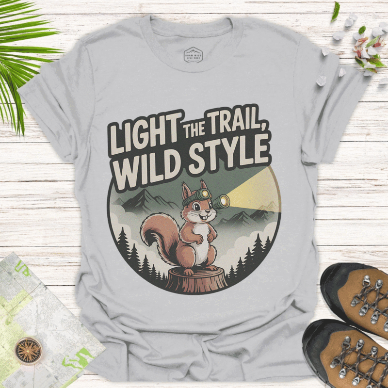 Nature Lover’s Hiking Tee with Wild Style Design - ice grey