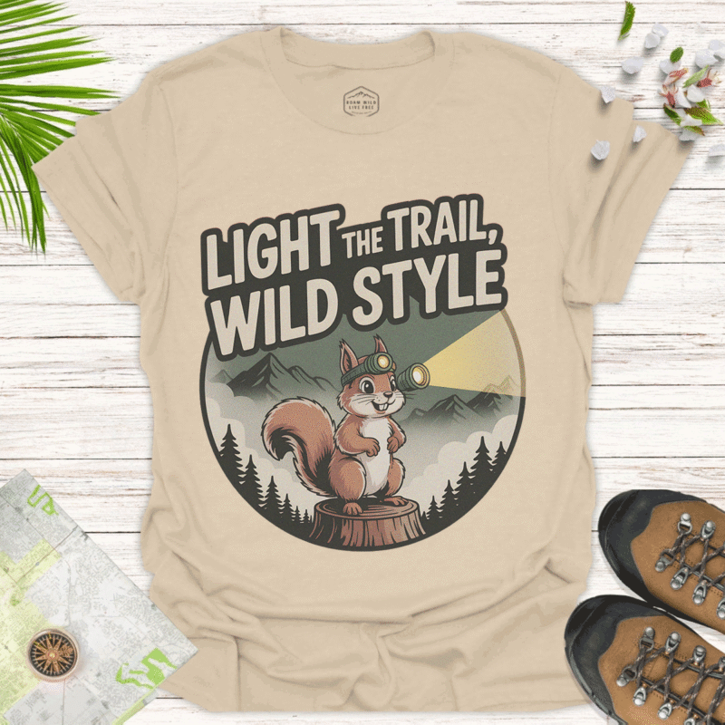 Nature Lover’s Hiking Tee with Wild Style Design - sand
