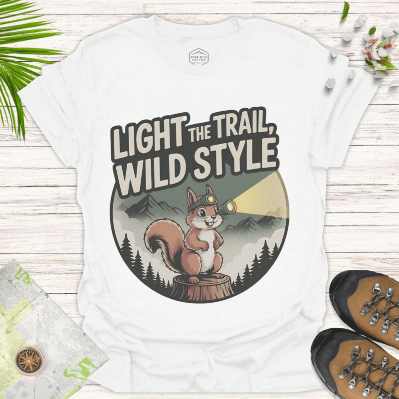 Nature Lover’s Hiking Tee with Wild Style Design - white