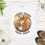 Nature Lover’s Squirrel Tee – Casual Funny Hiking Shirt - white