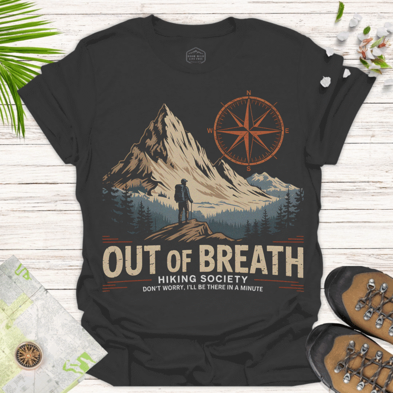 Out of Breath Hiking T-Shirt | Unisex Adventure Tee