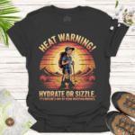 Outdoor Adventure T-Shirt - Heat Warning! Hydrate or Sizzle - black