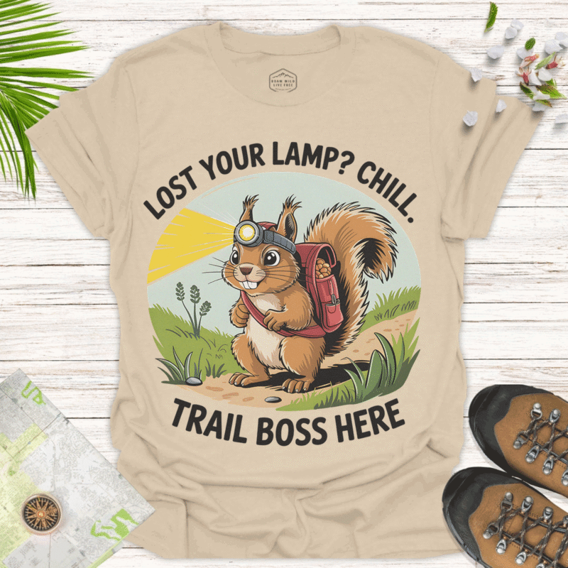 Outdoor Enthusiast’s Squirrel Shirt – Hiking Gift Idea - sand