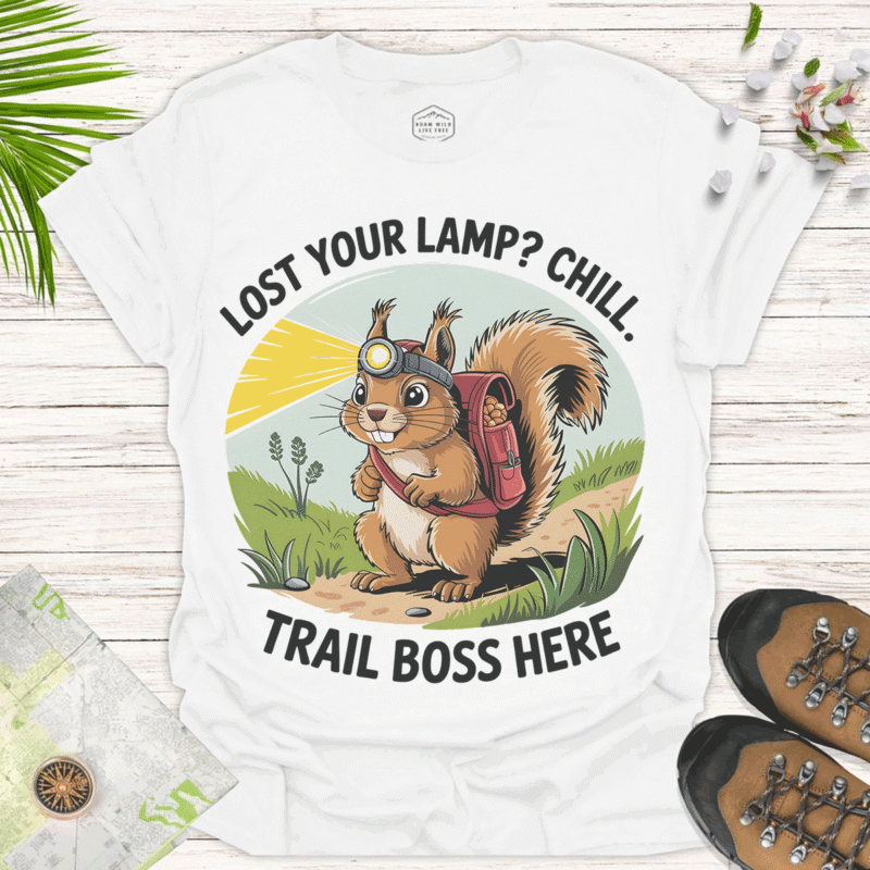 Outdoor Enthusiast’s Squirrel Shirt – Hiking Gift Idea - white