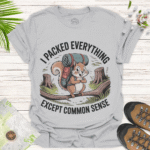 Pack Light, Laugh Hard – Funny Camping Graphic Tee - ice grey